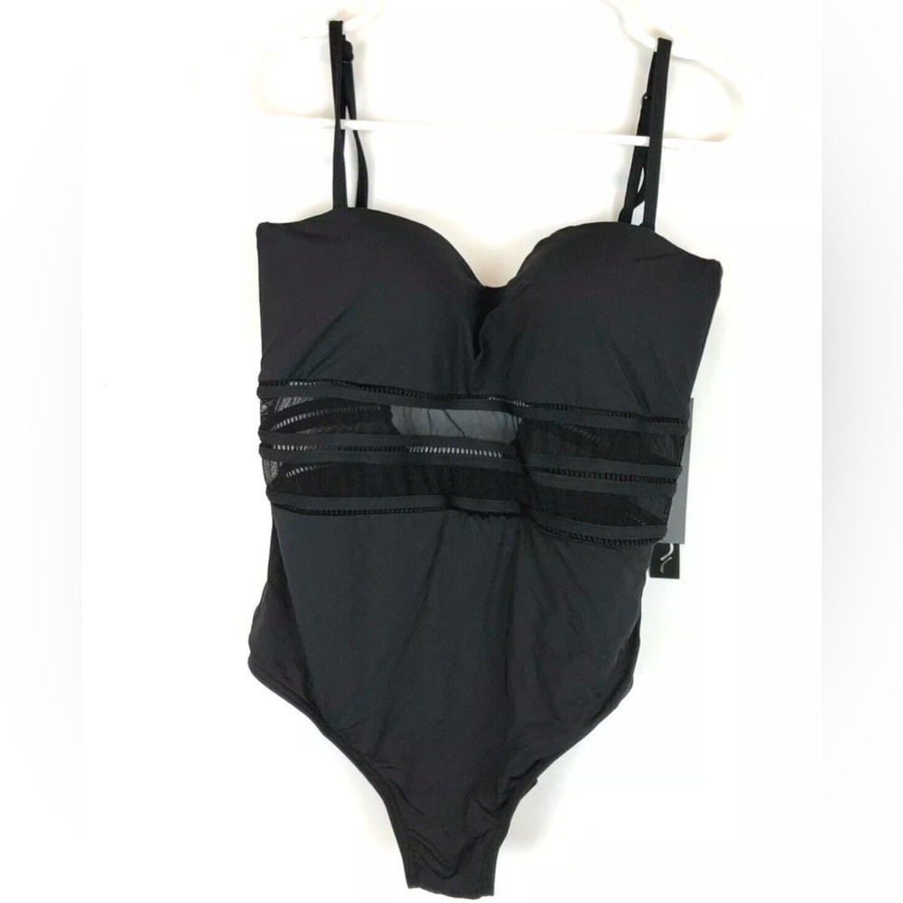 JETS Womens One Piece Swimsuit Aspire Bandeau Black US8 AUS12